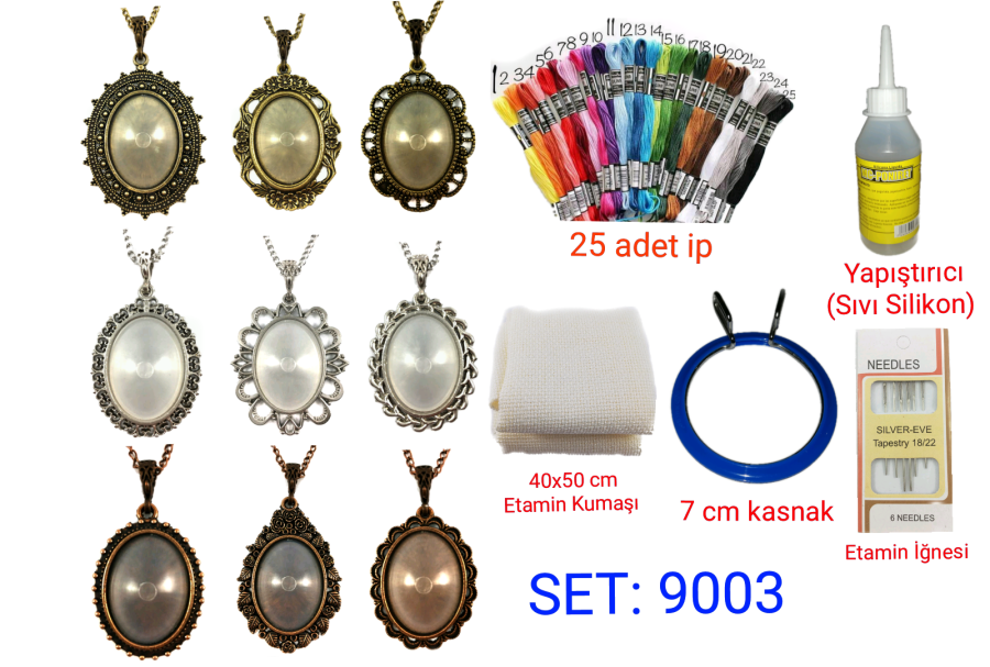 SET: 9003 Etamin Kanaviçe Takı Başlangıç Seti