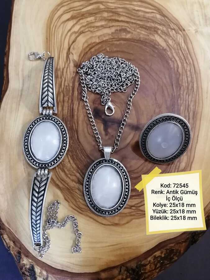 Kolye Yüzük Bileklik Seti 72545